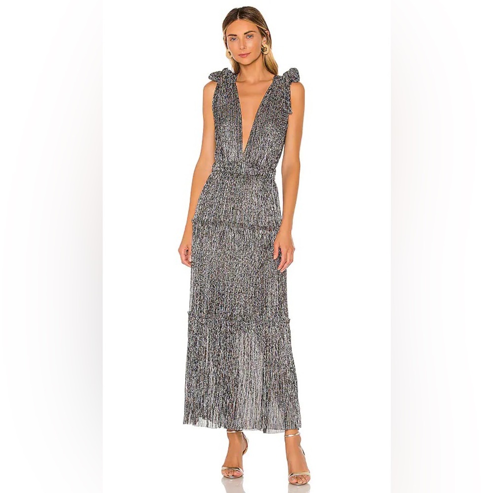 Sabina Musayev Helena Metallic Maxi - Silver